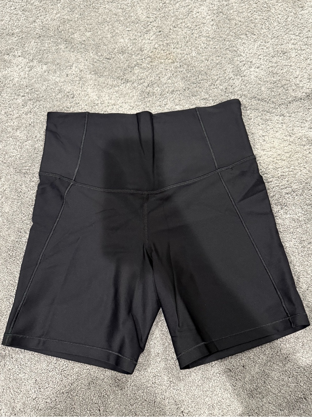 High-Waist Black Athletic Bike Shorts 6”